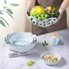 Mesa de Centro para Sala de Estar Hill Home Plato de Frutas Secas de Apariencia Elegante Casual Melamina Plato Hueco para Frutas Plato de Frutas Creativo de Moda
