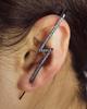 Brincos de Tarraxa Minimalistas com Detalhes em Diamante, Design de Folha Relâmpago, Brincos Helix para Mulheres, Design de Linha