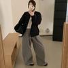Algunos de los Nuevos Trajes Casuales Simples de Estilo Coreano para Primavera 2026 de Cintura Alta, Pierna Ancha, Adelgazantes y Versátiles con Pantalones Largos de Pierna Recta para Mujer Ya Están Disponibles