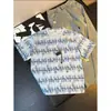 Camiseta de Diseño Rayado Tie-Dye Transfronterizo para Hombre, Verano Retro Estilo Americano Manga Corta Tendencia Marca Estilo Callejero Top