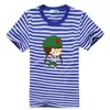 Camiseta Alma de Verano para Hombres y Mujeres Camiseta Infantil de Manga Corta Rayas Cuello Redondo Media Manga Uniforme de Clase Traje de Marinero Grupo de Actividad