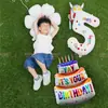 Balão de Número de Aniversário Grande Decoração de Primeiro Aniversário Cenário Layout Crianças Atmosfera Externa Adereços de Foto Balão