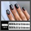 Pegatinas de Uñas Desgastables de Gama Alta, Pegamento de Gelatina Negro Sencillo, Piezas de Arte para Uñas de Copo de Nieve, Uñas Desgastables Uñas al por Mayor
