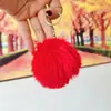 Chaveiro Pingente de Bola de Pelo Falso de Coelho Outono Inverno 8CM, Pelo Artificial, Pelúcia Curta, Charme para Bolsa Feminina, Chaveiro