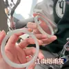 Pulsera Jingle de Imitación de Vidrio Color Jade de Un Paso a la Vez con Rosa Seca Accesorio de Estilo Antiguo, la Misma Pulsera que Usan las Mejores Amigas de Little Red Book