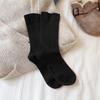 Calcetines apilados Suxinaimin de algodón de color liso para niños, calcetines de mediados de otoño, calcetines sueltos de otoño, estilo japonés moderno.