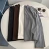Elegante Camiseta Básica de Color Puro con Mangas Largas para Mujer con Lana de Oveja, Corte Ajustado y Top tipo Camiseta Interior, Nuevo Estilo Otoño e Invierno