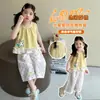 Conjunto de Verano 2026 para Niñas Nuevo Elegante Delgado para Niños, Conjunto Casual de Dos Piezas Dulce a la Moda para Bebés Niñas