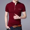 Camiseta de algodón mercerizado de manga corta para hombre de verano, moda casual, color liso, cuello alto, camiseta de algodón para jóvenes, camiseta interior, venta al por mayor, moda