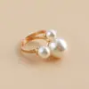 Productos Más Vendidos Transfronterizos Europeos y Americanos: Tres Anillos de Nicho de Perlas Artificiales, Anillos de Nudillo de Estilo Retro de Lujo Ligero de Moda Tendencia para Mujeres