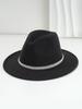 Sombrero de copa unisex estilo británico Sombrero vaquero vintage Accesorios de diamantes de imitación de perlas blancas Cinturón para regalos de boda