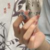 Anillo Fushi para pie plata 999.9 arena método antiguo antiguo dibujo blanco oro esmalte hueco pluma de fénix apertura anillo sólido plata esterlina venta al por mayor