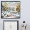 Venta al por mayor de fábrica serie de paisajes punto de cruz temporada de invierno frío sala de estar dormitorio tela para bordar uno mismo paquete de material diy entrega