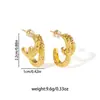 Pendientes Cruzados Plegados de Doble Capa en Forma de C para Mujer, Pendientes Sencillos y Únicos con Textura, Lujo Ligero, Elegantes, de Alta Gama, Accesorios Versátiles para Orejas