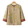 Novas Blusas Bordadas Estilo Chinês para Mulheres de Meia-Idade e Idosas, Cardigans para Vovó, Casacos Casuais da Moda para Primavera e Verão