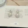 Luz y Sombra de París Lujo Accesible Nuevos Pendientes Franceses de Zircón y Perla Diseño de Nicho Pendientes Exagerados Elegantes Pendientes de Gama Alta