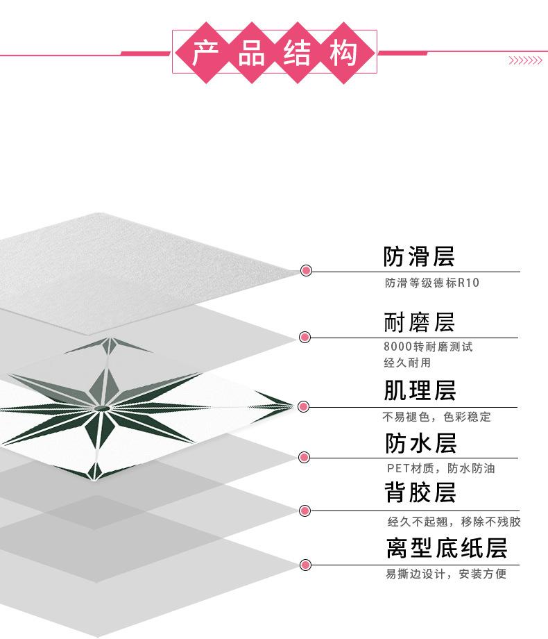 地板贴水泥地地贴厨房自粘仿瓷砖塑料卫生间批发纸铺的防木纹板厕所浴室硅藻吸垫pvc3d墙专用家全革30