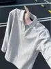Camiseta de manga larga retro americana para otoño, corte holgado, diseño de patchwork, polo de peso pesado con cuello alto, atuendos a juego para parejas, sudadera casual