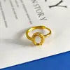 Anel Base Aberto Ajustável Formato de Ovo em Prata de Lei S925 6*8mm Sem Pedra de Inlay Acessórios de Base de Prata DIY
