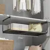 Prateleira de Armazenamento em Camadas para Guarda-Roupa Suspenso, Prateleira Cesta de Compartimento Suspenso sem Furo, Organizador de Armazenamento de Livros Suspenso para Dormitório