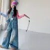 Conjunto Macacão Feminino Alça Fina Estilo Hot Girl Outono Lavado Rasgado Bolso Macacão Jeans 2026 Top