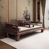 Novo Modelo 2025 Estilo Chinês Madeira Maciça de Nogueira Cama Luohan Móveis para Sala de Estar para Apartamentos Pequenos Quarto de Estudo Sofá-Cama Sofá Luohan
