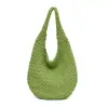Bolso Tote Tejido de Primavera Nuevo para Mujer, Gran Capacidad, Bolso de Hombro Versátil para el Trabajo, Bolso Tote Casual Estilo Coreano