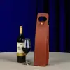 Bolso Clásico Negro Cocodrilo Vino Tinto Cierre Simple y Doble Protección Bolsa para Vino Empaque de Vino Bolsa de Regalo de Cuero
