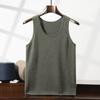 Colete de Cashmere Masculino Tricô de Cashmere Alça Redonda Novo Estilo Outono/Inverno 2024 com Colete Sem Mangas para Heattech
