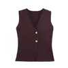 Traje de Chaleco de Punto con Botones Dorados y Cuello en V + Falda Plisada Nuevo de Verano 2025 Transfronterizo Europeo y Americano para Mujer