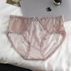 Roupa Íntima Feminina Doce Renda Malha Vazada Laço Algodão Puro Virilha Calcinhas Femininas Respiráveis e Xadrez