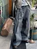 Pantalones casuales de traje a rayas con botones para hombre y mujer, nuevos de otoño vintage versátiles holgados que estilizan con caída y pierna ancha
