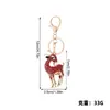 Llavero de cabra tridimensional de diamantes completos, colgante de animal con pedrería multicolor, accesorio para bolso de mujer, pequeño regalo creativo y exquisito