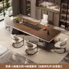 Novo Modelo 2025 de Mesa de Chá em Ardósia com Sensação de Luxo Leve e Alto Padrão, Conjunto Completo de Mesa de Chá com Chaleira para Escritório Integrada