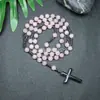 Amazonas Piedra Natural Colgante de Cruz Collar Piedra Ojo de Tigre Cruz Vesícula Biliar de Hierro Rosario para Hombres Collar Venta al por Mayor