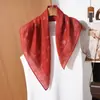 Pañuelo Cuadrado de Doble Cara Bicolor con Patrón de Espiga 65 para Mujer, Estilo Retro Francés Sencillo, Accesorio Elegante, Pequeño Pañuelo de Cuello de Moda