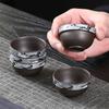 Juego de Té Kung Fu de Viaje Portátil de Arcilla Púrpura con una Tetera y Seis Tazas, Taza Rápida Separación Agua de Té Juego de Té para Camping al Aire Libre