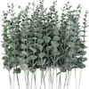 Arreglo Floral Artificial de Eucalipto Negro Hoja de Dinero Hojas de Eucalipto Artificiales Planta Decorativa Verde Flor Artificial Planta Verde