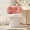 Taburete Giratorio con Lazo para Tocador de Dormitorio, Estilo Crema, Taburete de Maquillaje para el Hogar de Niñas, Silla para Tocador, Silla de Maquillaje de Celebridad de Internet