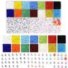 Kit de Abalorios DIY de 28 Compartimentos con Cuentas de Vidrio Pintadas de Colores y Cuentas Pequeñas para Pulseras y Collares DIY, Accesorios de Joyería