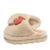 Pantuflas de Algodón con Forma de Hongo para Mujer Otoño/Invierno de Interior para el Hogar Cálidas Espesadas de Felpa Antideslizantes de Casa Pantuflas de Piel para Hombre