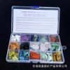Coleção de ensino de espécimes minerais de pedra bruta de cristal natural, espécime de ensino, conjunto de pedras brutas de cristal mineral natural com 15 grades