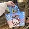 Bolsa Tejida a Mano de Gatito Gran Capacidad Cesta de Verduras DIY Bolsa de Playa Bolso de Recuerdo Bolsa de Regalo Navideño Bolsa