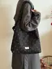 Bolso de Lona con Lunares y Pliegues Estilo Coreano para Mujer, Bolso de Hombro Cruzado de Gran Capacidad Estilo Coreano, Versátil Bolso Nube para el Viaje Diario