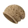 Gorro de Punto Cálido Versátil Sencillo para Otoño e Invierno con Gran Circunferencia de Cabeza, Gorro de Lana Gruesa Tejido a Crochet con Agujeros Pequeños para Adelgazar la Cara