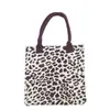 Bolso de Mano Bolso Tejido Estampado de Leopardo Bolso Tote de Gran Capacidad Bolso de Hombro Bolso Ins Transfronterizo Nuevo Estilo 2024 Poliéster