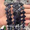 14mm Piedra Natural Cristal Ágata Plano Trébol de Cuatro Hojas Pulsera DIY Collar Accesorios de Joyería Productos Semiacabados Venta al por Mayor