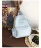 Mochila Casual Simple de Color Sólido, Gran Capacidad, Ligera, Mochila de Viaje Versátil, Bolsa Escolar de Nailon para Exteriores para Hombres y Mujeres