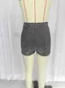 Estilo de Fiesta Europeo y Americano Shorts Elásticos Ajustados con Purpurina Plateada Moda Callejera Shorts de Cintura Alta Control de Abdomen Shorts Levanta Glúteos para Mujer