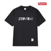 Camiseta de alta gama transfronteriza de moda americana Supreme con estampado de letras, cuello redondo, manga corta para hombres y mujeres, holgada, casual y versátil